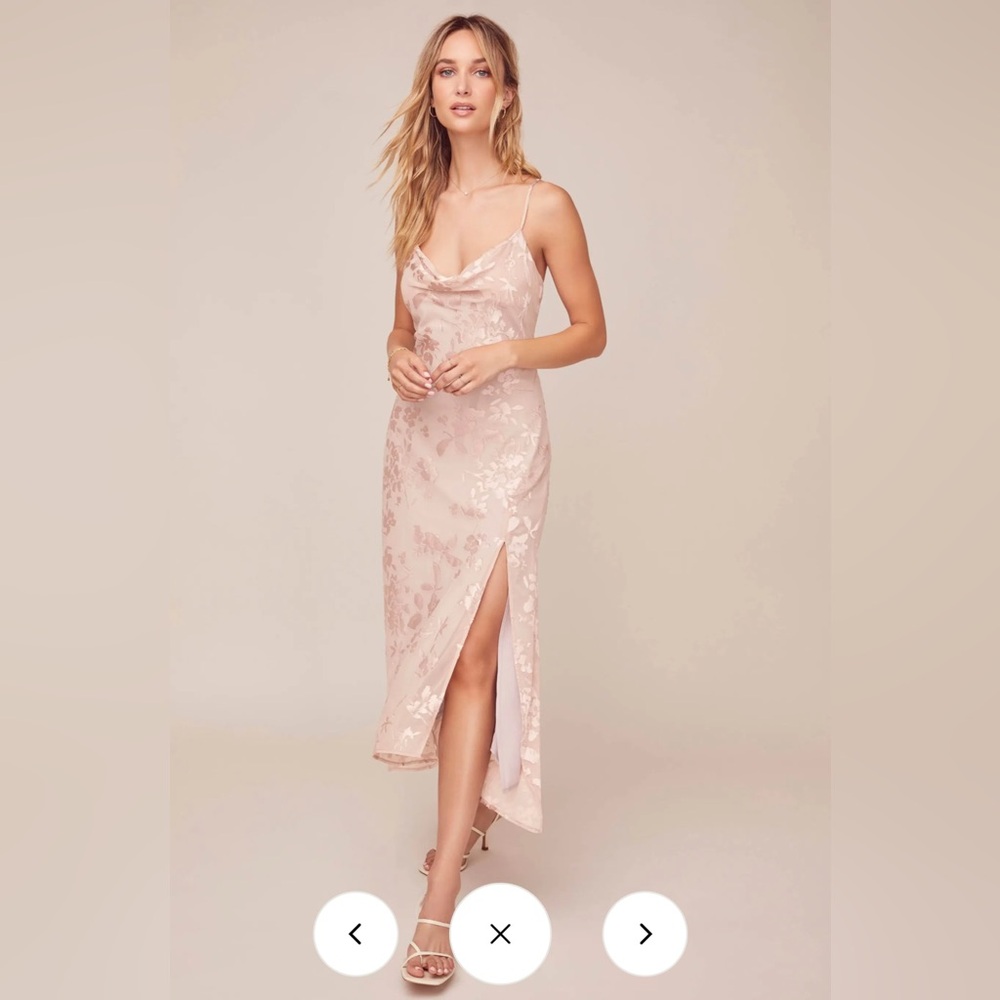 Astr Gaia Floral Jacquard Midi Dress